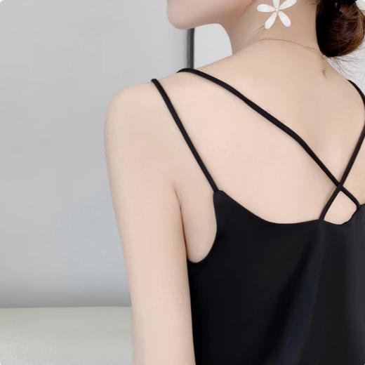 2025年吊带背心女内搭白色美背醋酸仿真丝上衣缎面夏西装仿打底衫 商品图1