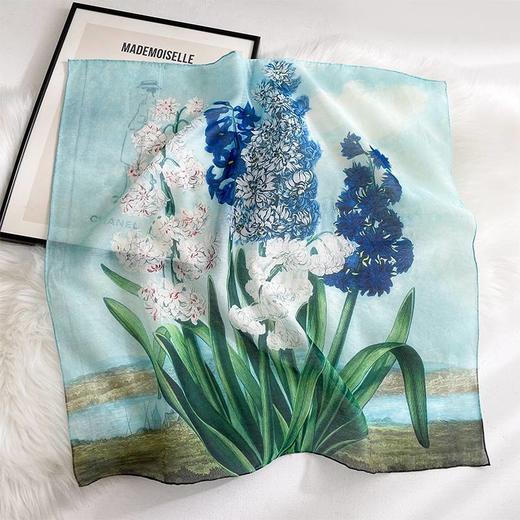 丁摩 高档真丝丝绵中方巾女百搭春夏防晒桑蚕丝棉混纺丝巾披肩5ZF-6767 商品图6