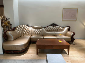 香槟金欧式右贵妃沙发/XBJOSYG