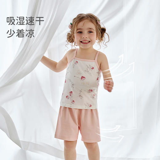 【2025年春夏新品】i-baby/英伦宝贝自然生长针织低敏恒温儿童背心短裤套装男女童家居服夏季短袖 商品图10