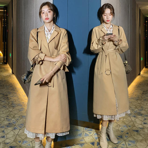 高级感中长款卡其色，风衣外套英伦风休闲大衣YIDM2506 商品图3