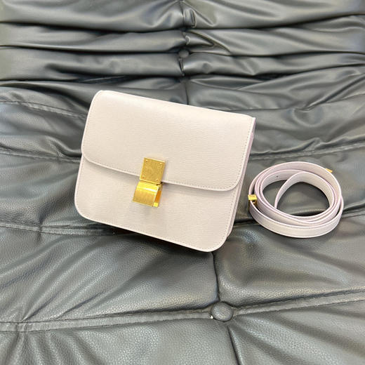 Celine 薰衣草 牙签纹牛皮 box teen 斜挎包 商品图0