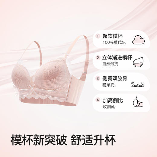 【109元/2件】【专柜大牌同款】春夏小胸聚拢性感蕾丝内衣 100%莫代尔舒适文胸 商品图3