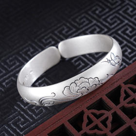 子佩集S999银【花蝶添香】手工纯银手镯原创设计【55011214】2503