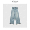 03-4潘依绣丁丁宠粉PanYiXiu/潘依绣【天空之城】美式浅色水洗休闲显瘦直筒牛仔裤D6737 商品缩略图1