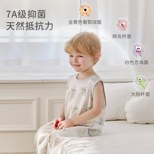 【2025年春夏新品】i-baby/英伦宝贝童梦奇境针织抑菌恒温背心睡袍夏季男童女童家居服 商品图4