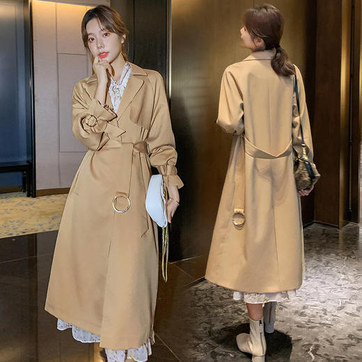 高级感中长款卡其色，风衣外套英伦风休闲大衣YIDM2506 商品图0
