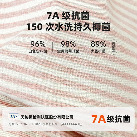 丁摩 7A抑菌女士睡裙大码40支棉氨家居裙 夏季可外穿条纹圆领宽松睡衣5ZF-3175 商品图1
