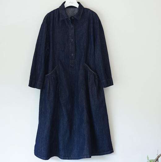 经典复古牛仔衬衫裙 商品图0