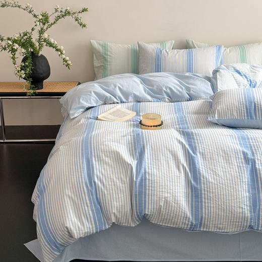 【条纹提花四件套】A类床上四件套全棉柔软裸睡条纹提花被套床品件套新 商品图7