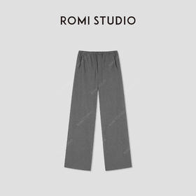 ROMI STUDIO“轻盈自在”绵羊毛混纺立裁垂感直筒休闲裤 RWCSXG1513