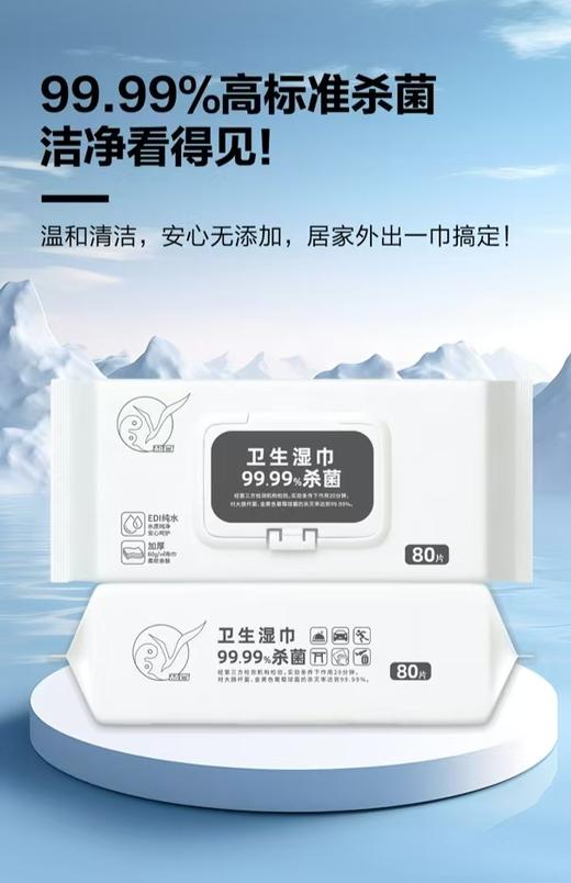 盐百卫生湿巾80片 商品图0