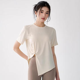 【限时秒】YOGACODE【火树银花系列】春季新款瑜伽服短袖开叉透气运动罩衫女DWY115048