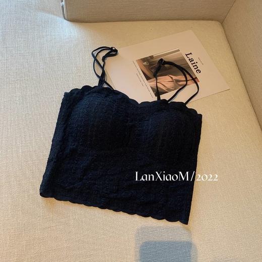 抖音爆款吊带背心蕾丝泡泡美背抹胸带胸垫裹胸短款百搭打底懒小毛 商品图3