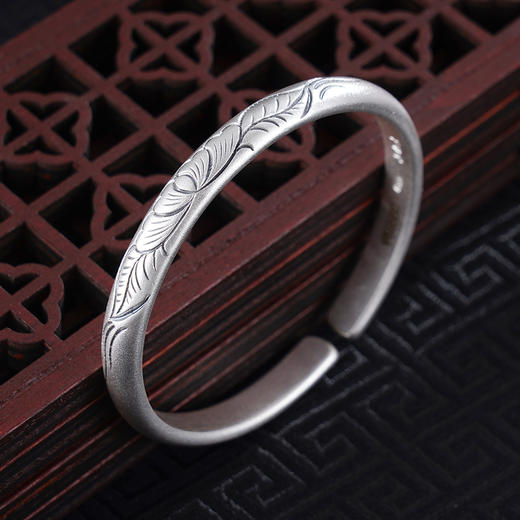 子佩集S999银【踏花归来】手工纯银手镯原创设计【55011219】2503 商品图3