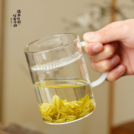 暗香疏影/松风杯月牙过滤款/高硼硅耐热玻璃家用绿茶杯可煮茶 商品图3