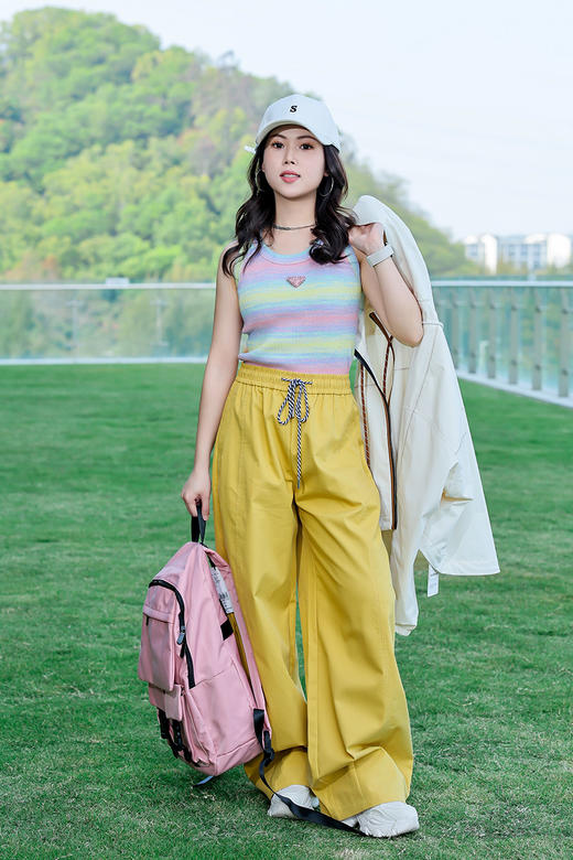 抽绳弹力腰阔腿长裤 9621100004 商品图3