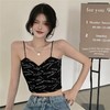 买一送一辣妹印花打底黑色吊带带胸垫背心女内搭夏季性感纯欲春季短款上衣 商品缩略图4