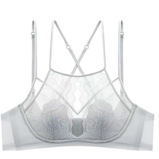 春夏新品内衣性感蕾丝黑色蕾丝内衣女防下垂收副乳无钢圈薄美背文胸罩 商品图4
