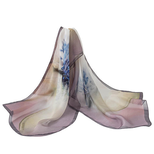 丁摩 高端法式桑蚕丝丝巾黑色波点丝巾真丝女长条高级感围巾披肩薄春夏5ZF-9606 商品图6