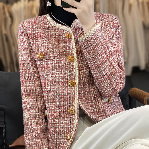 丁摩 小香风外套女春秋新款法式名媛高级感短款外套小个子百搭上衣5ZF-86 商品图1