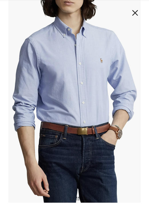 R.L 纯棉牛津纺面料 小彩马刺绣长袖衬衫 CS227 商品图1