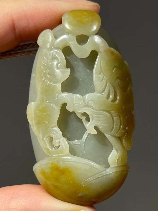 金沁青白玉雕虎戏猴随形原石，顺丰包邮 商品图4