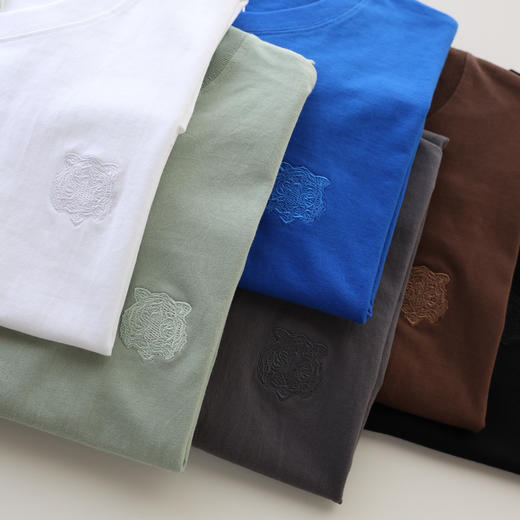 强推‼️系列T恤杀疯了‼️高克重长绒棉❗260高克重【男士虎头刺绣短袖T恤 】200斤兄弟穿上直接帅到报警❗ 商品图2