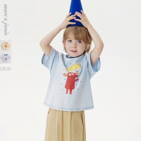 马克珍妮男童萌趣涂鸦短袖T恤 宝宝纯棉上衣2025年夏装新款550806