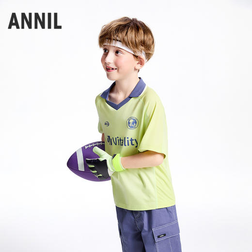 男女童翻领SORONA凉感短袖上衣夏季新款安奈儿童装实体店同款AM521622 商品图2