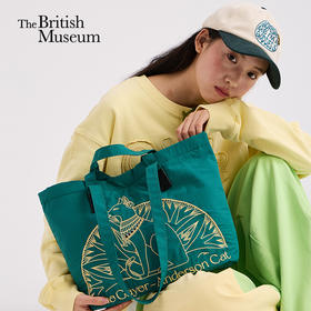 大英博物馆 盖亚.安德森猫系列 轻便大容量手提两用单肩包 绿色