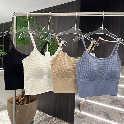 官网480！刘雯同款一体式无缝高强度防震健身跑步瑜伽运动背心女 细肩吊带美背内衣 商品图10