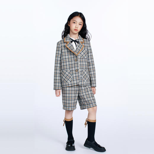 鹿谧灰蓝格纹羊毛系列 商品图6