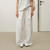 NUTH纯棉慵懒宽松阔腿抽绳休闲裤女 白色/藏蓝色 商品缩略图0