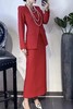 ELLA JADE 红色中式V领外套半裙套装 19865 商品缩略图0