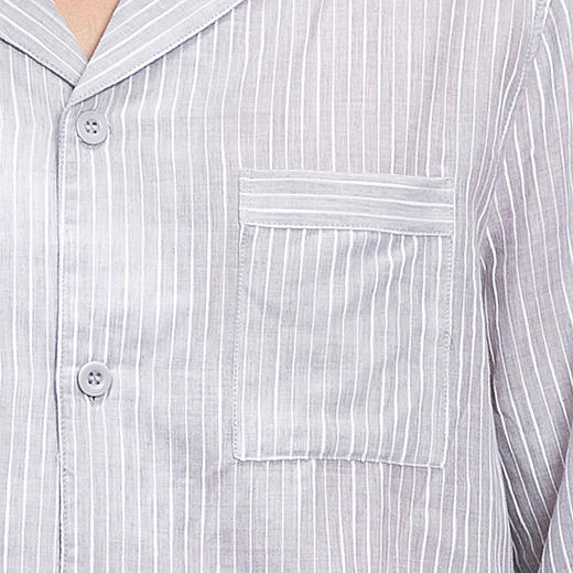 I'd爱帝纯棉梭织男士薄款长袖家居服套装 商品图3