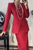 ELLA JADE 红色中式V领外套半裙套装 19865 商品缩略图1