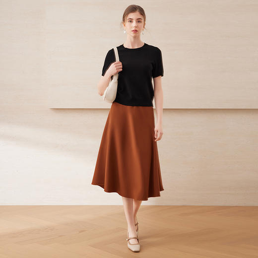 EITIE爱特爱舒适柔软百搭基础款短袖多色圆领针织衫2025春夏新款A2501507 商品图9