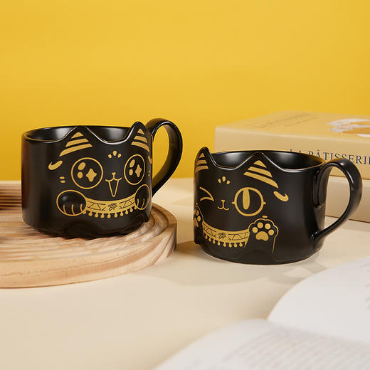 大英博物馆 巴斯特系列 萌猫异形叠叠马克杯  招财喵  wink喵 商品图3