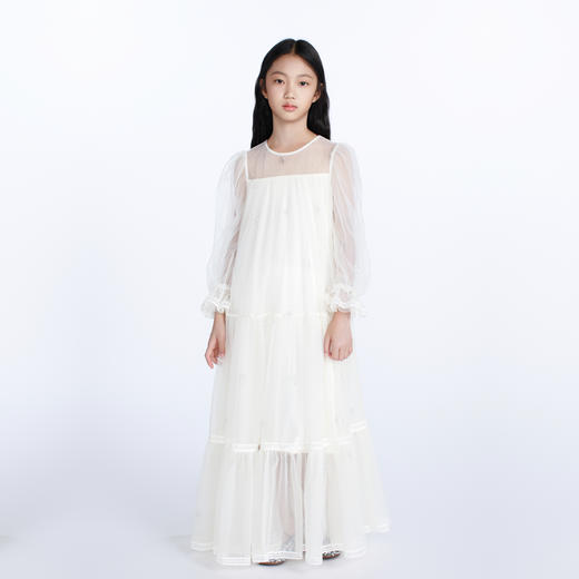 鹿谧 月光白礼服纱裙 商品图0