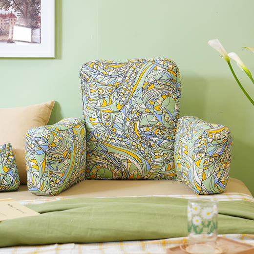 复古撞色系列可调节腰靠靠垫沙发飘窗软包靠背榻榻米高级感腰靠垫卧室可拆洗 商品图1