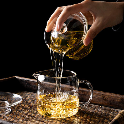 八马茶具丨 明畅盖碗高硼玻璃泡茶杯简约盖碗200ML 商品图3