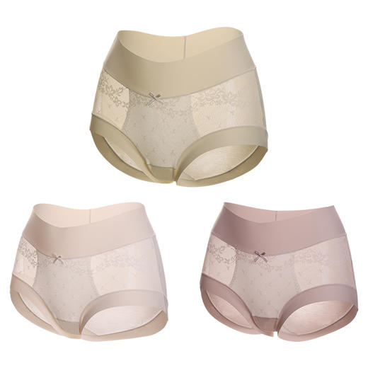 美奈川 桑蚕丝莫代尔蕾丝盒装裤 （3条盒装） 商品图2