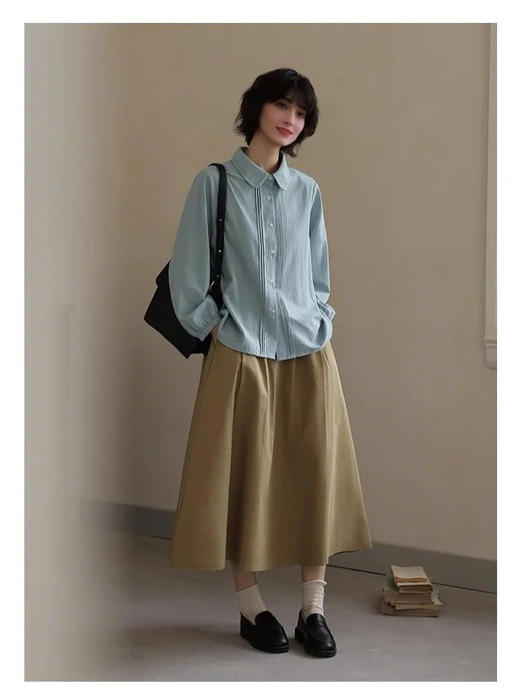 裁缝学苑AQ441日系娃娃领长袖衬衫纸样女装叠穿内搭衬衣上衣样板 商品图3