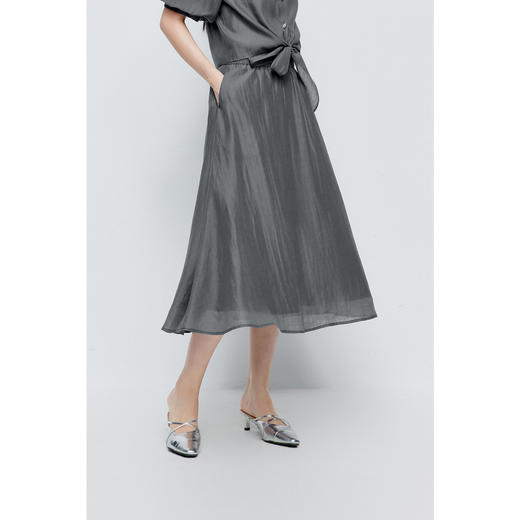 【特惠不退货】诗凡黎莱赛尔网纱半身裙2024夏新款女3F5240601-1 商品图0