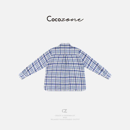 COCO ZONE 刘一一 春季新款格纹撞色单排扣长袖衬衫CD1A0253 商品图1
