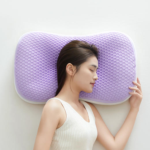 自然醒凉感TPE猫肚释压羽丝枕头一对装无压护颈椎助睡眠单人午睡整头芯成人家用枕芯XK 商品图4