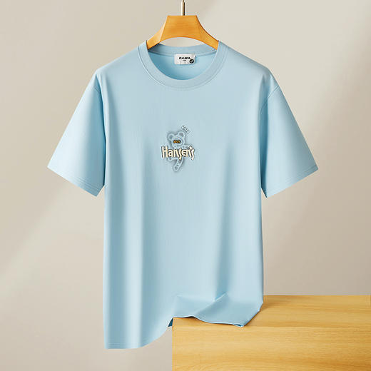【精梳棉】【DX】大依优型大码短袖T恤圆领时尚潮流宽松潮牌加肥加大上衣男士半袖打底 商品图2