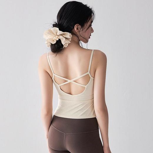 【限时秒】YOGACODE【火树银花系列】细肩带瑜伽服背心女带胸垫高级感性感美背吊带文胸DWC115005 商品图2