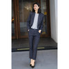 高干通勤套装 经典竖条纹面料  兼具专业和舒适度 米思阳时尚套装春季西装外套直筒休闲长裤两件套女0290 商品缩略图4